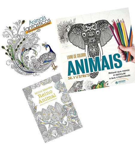 Imagem 1 de 9 de Animais Silvestres Fantásticos Reino Animal 3 Livro Colorir