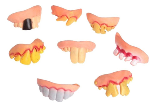 Nuevo Mordaza De Dientes Falsos Divertida Y Fea De 8 Piezas