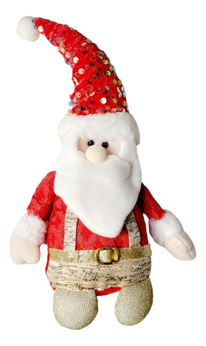Muñeco Deco Navidad Adorno Papa Noel Sentado Mediano 35cm
