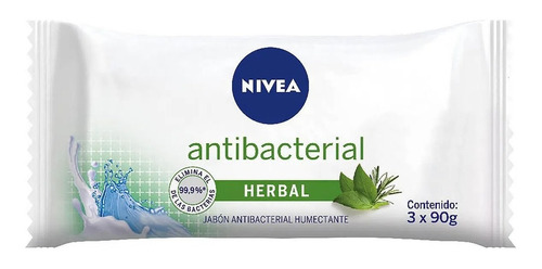 Jabón Antibacterial Herbal Nivea Flow Pack 3 X 90 Grs
