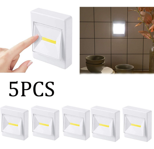 5 Luces De Interruptor De Luz De Pared Cuadradas Cob.