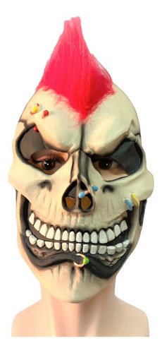 Fantasia Máscara Caveira Punk Com Pelos Esqueleto Gótico