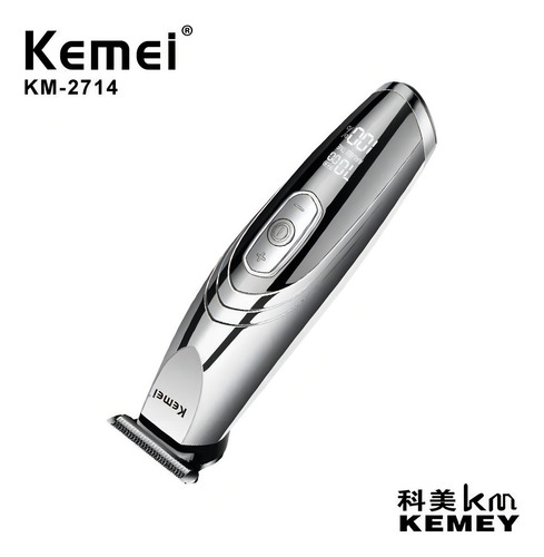 Maquina Cortar Cabelo Km2714 3em1 Prof. Elétrico C/visor Bat Cor Prateado