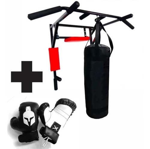 Imagen 1 de 10 de Barra Multifuncional 6 En 1 + Saco De Boxeo Y Guantes