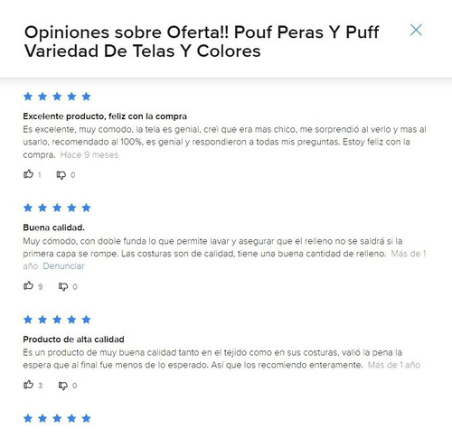Imagen 9 de 10 de Oferta! Pouf Peras Variedades Telas Y Colores Con Perlas!