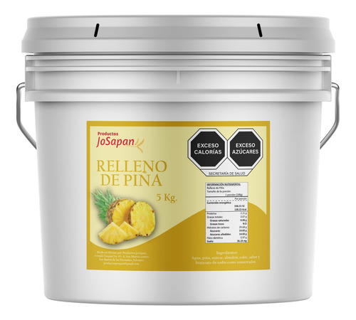Relleno De Piña, Cubeta Con 5 Kg