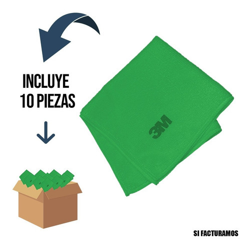 Paño de limpieza 3M Scotch Brite paño verde pack x 10