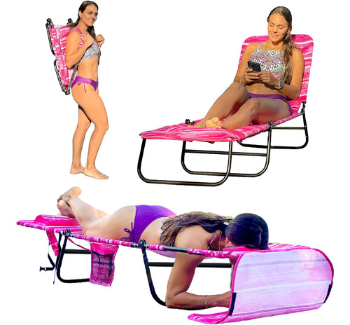 Silla Tumbona De Playa Bronceado Boca Abajo Flip Orific...