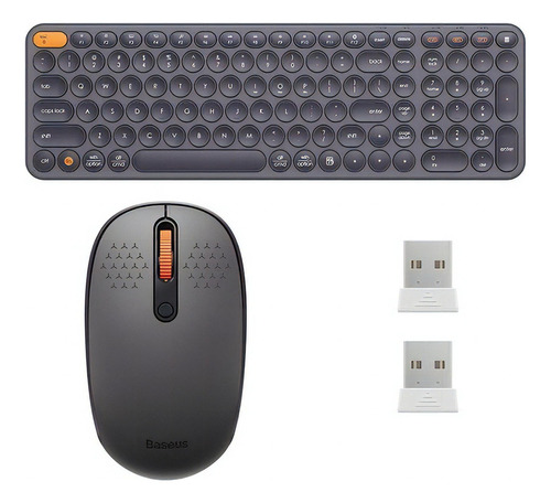 Kit Teclado K01b + Mouse F01b Baseus Sem Fio Cor do mouse Cinza-escuro Cor do teclado Preto
