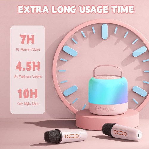 Máquina De Karaoke Mini Para Niños Con Micrófonos Inalámbric