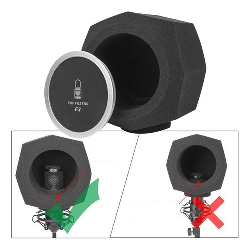 Ecrã De Microfone F2 Esponja Acústica Cubierta De