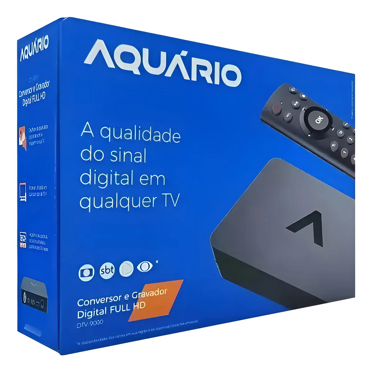 Conversor E Gravador Digital Full Hd Dtv-9000 Aquario Cor Preto hdmi