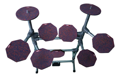 Bateria Praticável de Estudos Stroke Pads 9 Peças BAT04 c/ Par de Baquetas