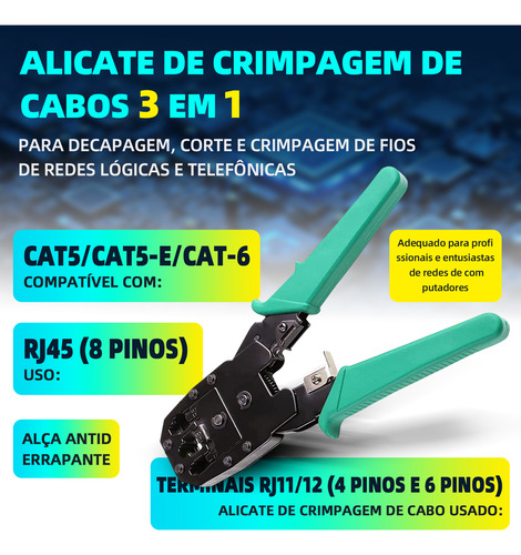 Kit Ferramentas Rede Informática Testador Lan Crimpar Rj45