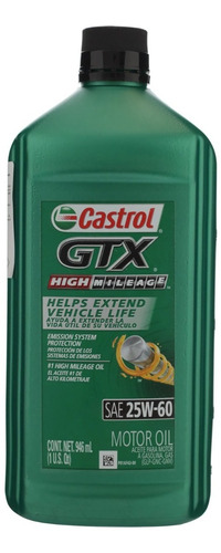 Lubricante Castrol Gtx High Mileage 25w60 Nafta 1l.