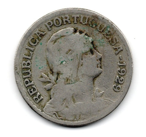 Portugal Moneda 1 Escudo Año 1929 Km#578