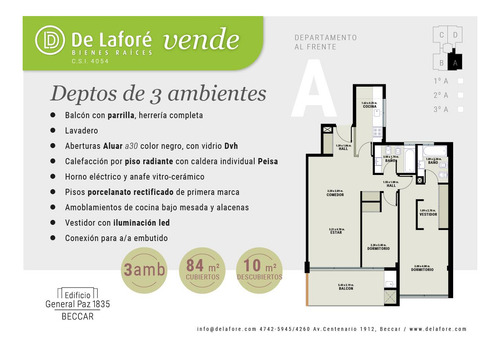 Venta - Departamento 3 Ambientes A Estrenar En Beccar - 3° A