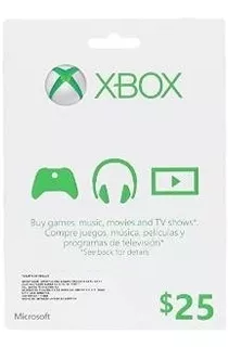 Xbox $ 25 Tarjetas De Regalo [código De Juego Online]