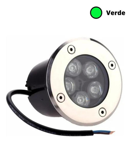 Balizador Led 5w Verde Embutir Ip67 Iluminação Casa Jardim