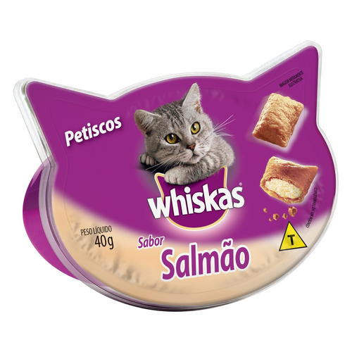 Imagem 1 de 1 de Petisco para Gatos Adultos Salmão Whiskas Pote 40g