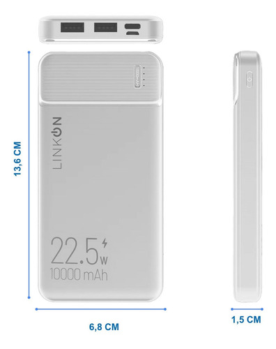 Bateria Externa Cargador Rapido Power Bank Linkon 10.000 Mah
