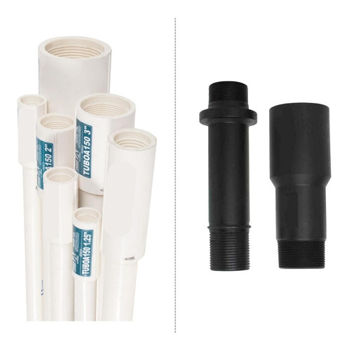 14 Tubo Columna Upvc 1.25 PuLG S-150 + Kit De Adaptadores