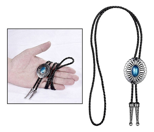 - Colar De Couro De Cowboy Bolo American Lariat Rodeo