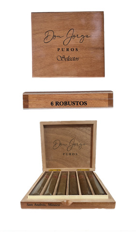 Caja De Madera 6 Puros Habanos Robusto Don Jorge