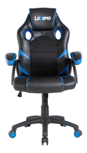 Silla de escritorio Empoli Legend gamer ergonómica  azul con tapizado de cuero sintético