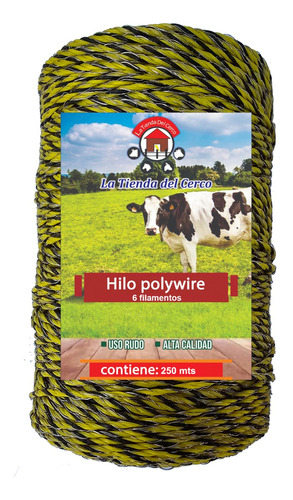 Hilo Polywire De 250 Mts Con 6 Filamentos De Acero