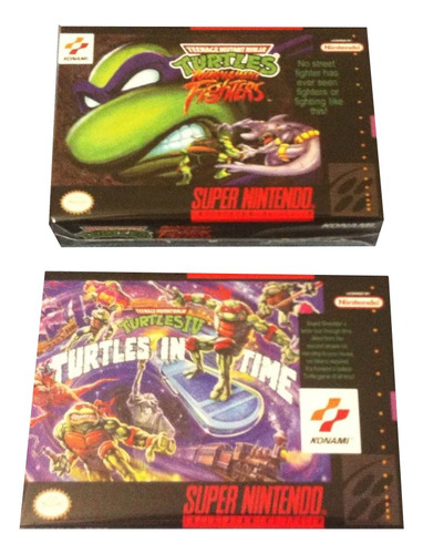 2 Cajas Custom Ninja Turtles Tmnt Snes (solo Son Las Cajas)
