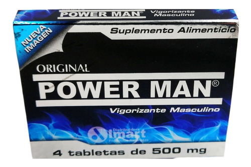 Imagen 1 de 2 de Power Man 4 Tabletas De 500 Mg Original