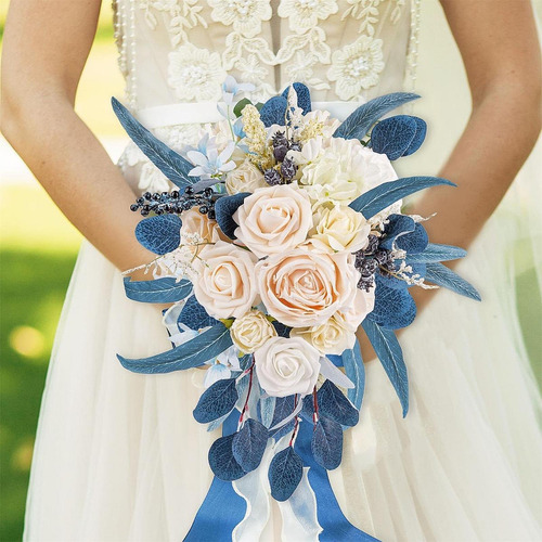 Ramo De Boda Para , Flores De Seda, Romántica, Estilo C