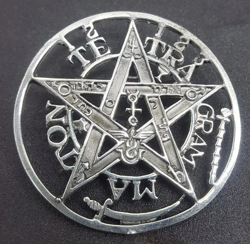 Medalla Tetragramaton Proteccion En Plata 4,5 Cm Art 805