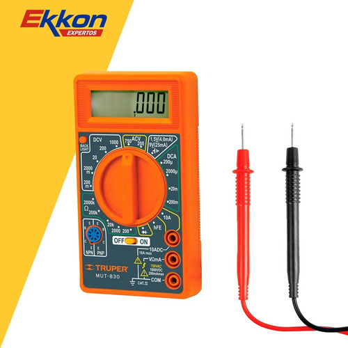 Tester Digital Truper Escolar 9 Volts Diodo Y Transistor