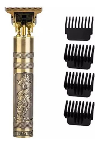 Maquina Corta Pelo Patillera Barba Recargable Trimmer T9 Dorado Oscuro
