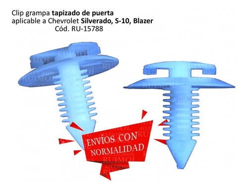 Clip Grampa Tapizado Chevrolet S-10 / Blazer (por 10 Unid)