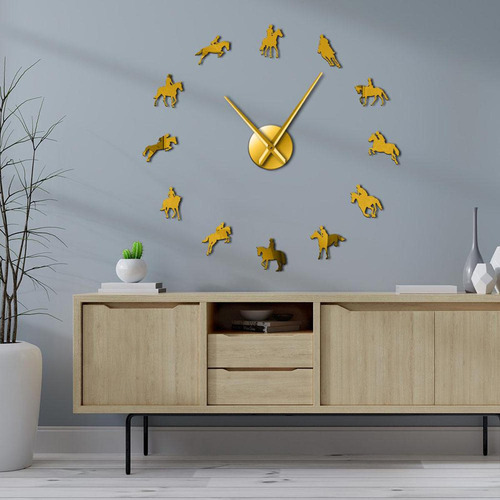 Diy Reloj De Pared Sin Marco 3d Espejo Pegatinas De Oro