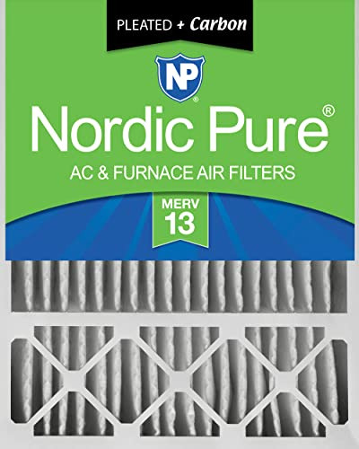 Nordic Pure Merv 13 Plisado, 20 X 25 X 5 Pulgadas, Más Carbo