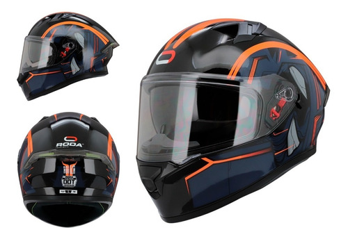 Imagen 1 de 4 de Casco Integral Roda Course Aquila Mate Gafas Certificado Dot