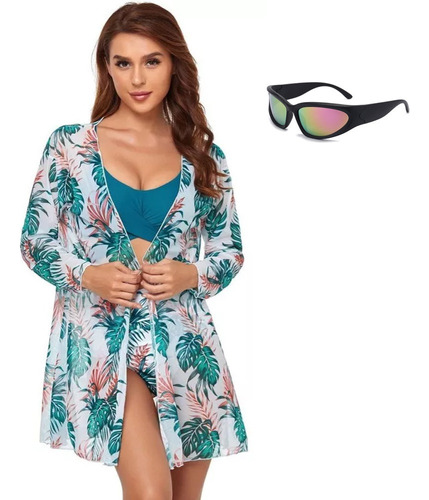 Falda De Playa De Tul Para Mujer + Bikini Premium [u]