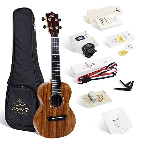 Oms 04 Concert Ukulele Koa Laminado Top Ukelele Paquete Con