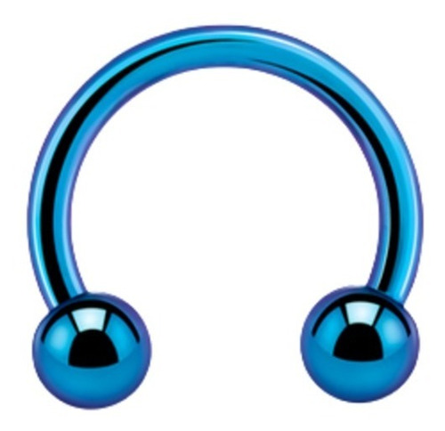 Piercing Circular Barbell Azul Brillante - Titanio