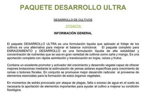 Paquete Desarrollo Ultra Foliar Agave Maiz