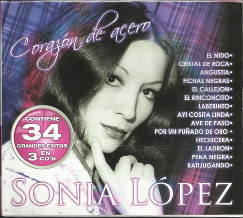 Sonia Lopez Corazón De Acero - 3cds Música Nuevo