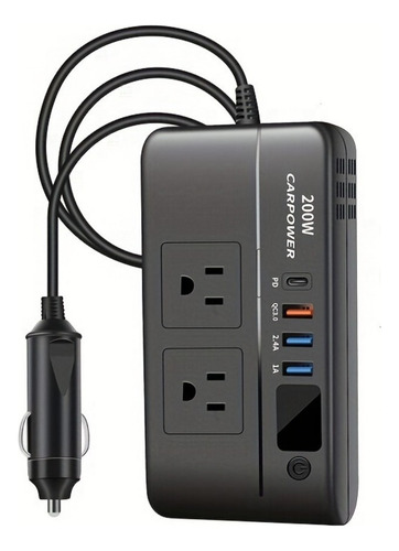 Inversor De Corriente Para Coche De 200w Con Pantalla Led