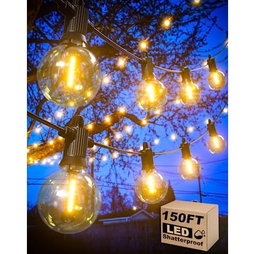 150ft Led Outdoor String Lights, G40 Globe Patio Lights...