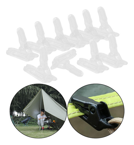 2 X 10 Uds Clips Para Lona Empuñaduras De Bloqueo Claro