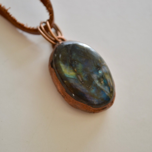 Imagen 3 de 8 de Collar Piedra Labradorita, Signo Zodiacal Cancer, Cod1