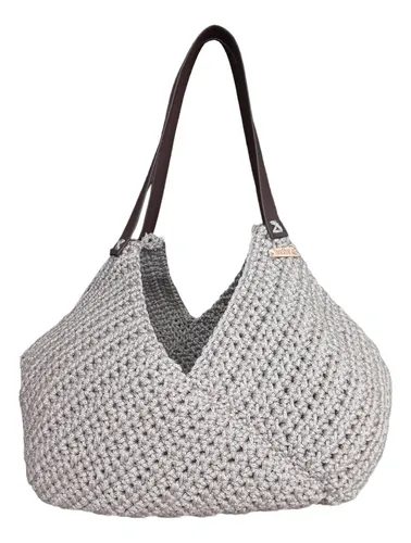 Bolso tejido en hilo de algodon al crochet